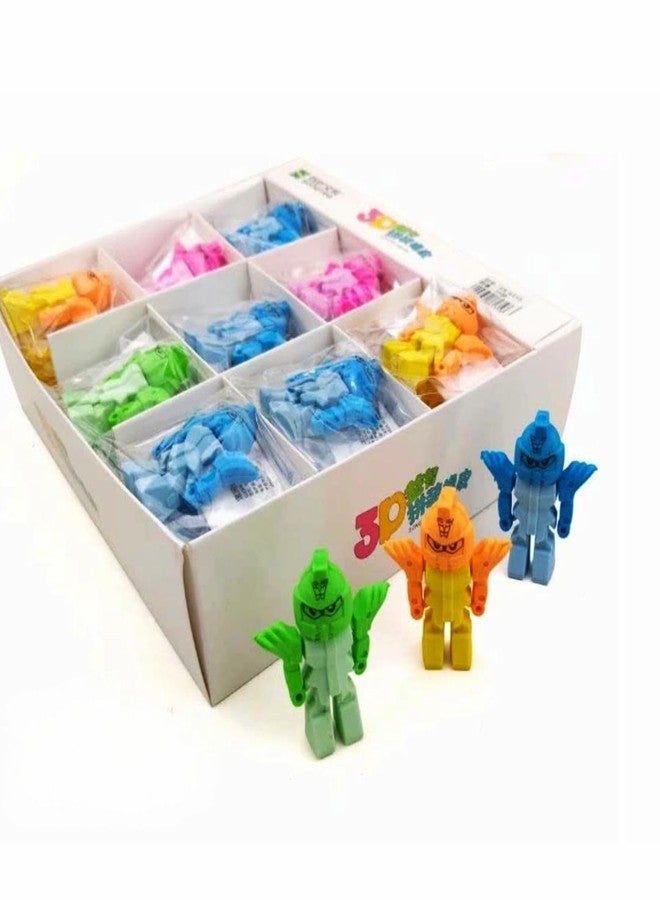QIPS 3D Erasers for Kids - Set of 36 (Robot) - Image 1